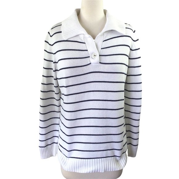 Liz Claiborne Sweaters - Liz Claiborne White Cotton Pullover Sweater, M